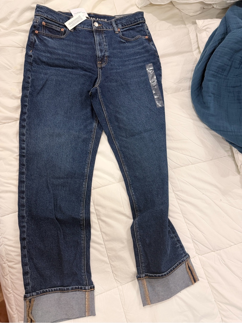 American Eagle Outfitters Dark Blue Straight Leg Jeans